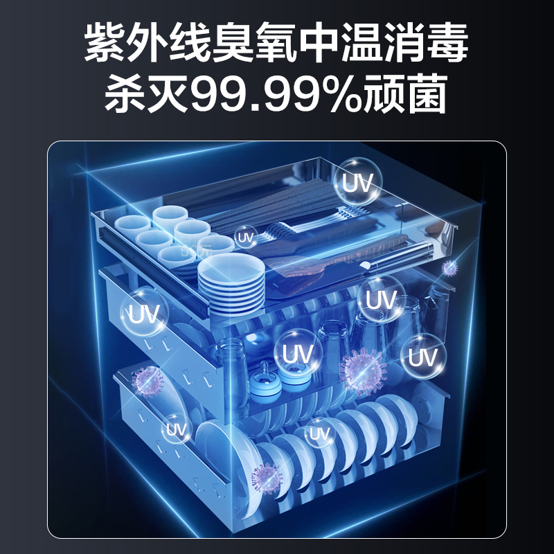 容声(RONGSHENG)RX07A嵌入式消毒柜130L三层大容量二星级臭氧紫外线高温杀菌不锈钢层架碗筷柜母婴消毒柜
