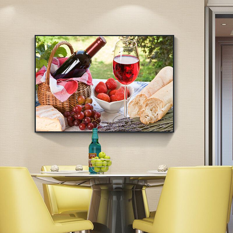 餐厅饭厅装饰画现代简约墙面歺厅餐桌背景墙壁画挂画单幅水果墙画