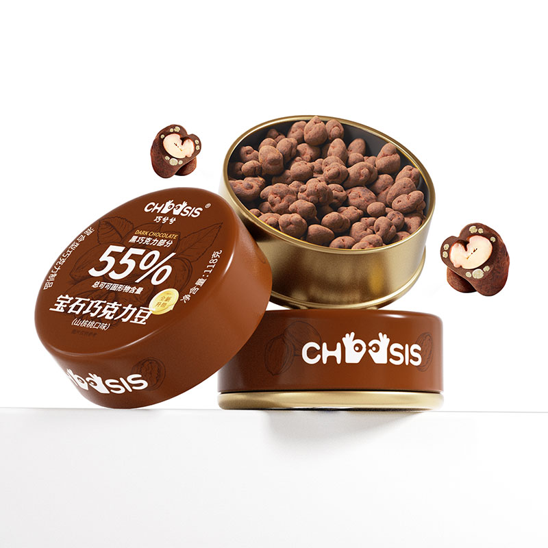 巧兮兮宝石巧克力豆(山核桃口味)118g*1罐体验装 休闲零食高清大图