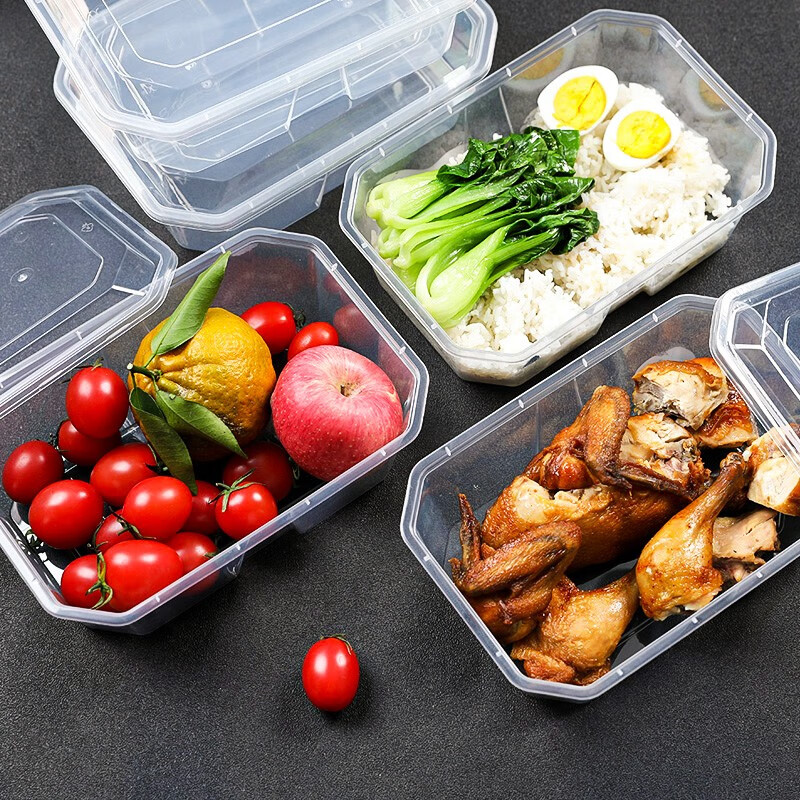 芳草地 一次性方形打包盒 3G6008 1200ml (透明) 50个/箱 带盖高清大图