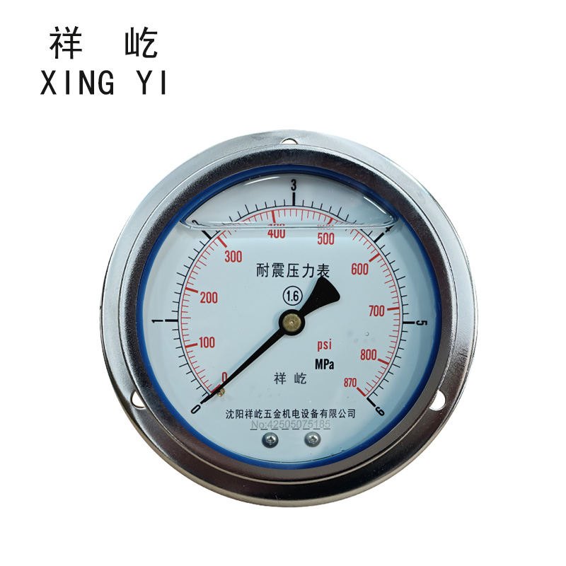 祥屹 耐震压力表轴向带边 YTN100ZT 0-6Mpa 块