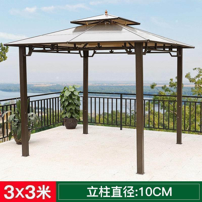 森美人户外庭院凉亭遮阳帐篷简易移动室外休闲四角花园农庄天台别墅亭子 3*3米四柱亭（立柱直径10CM)