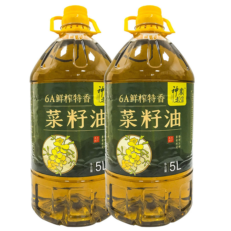 神农武当6a鲜榨特香菜籽油5l桶非转基因物理压榨食用油