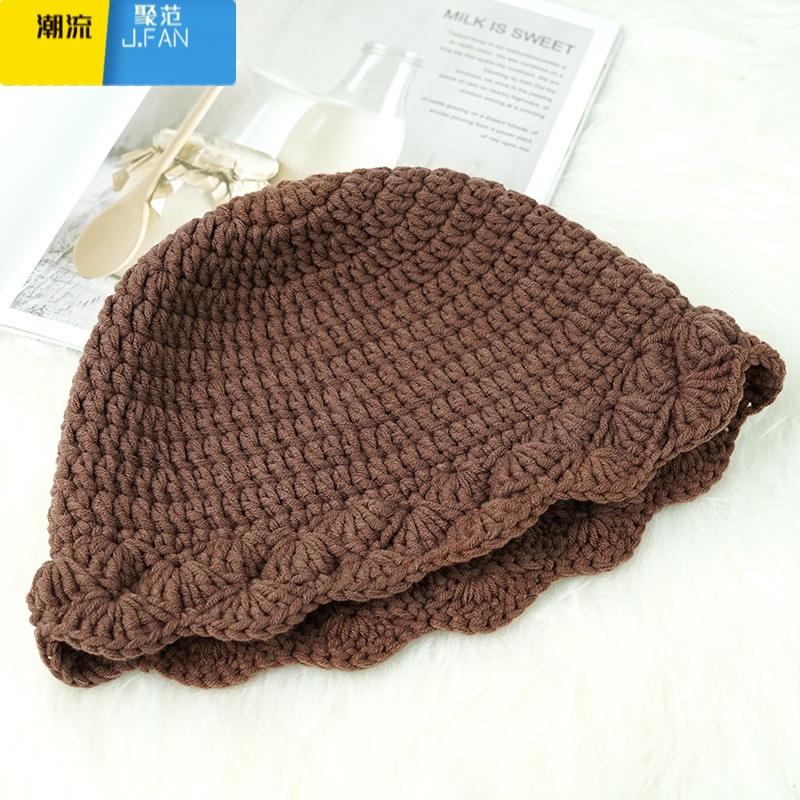 聚范 手工diy钩针编织致简渔夫帽韩版女中粗毛线团帽子材料包