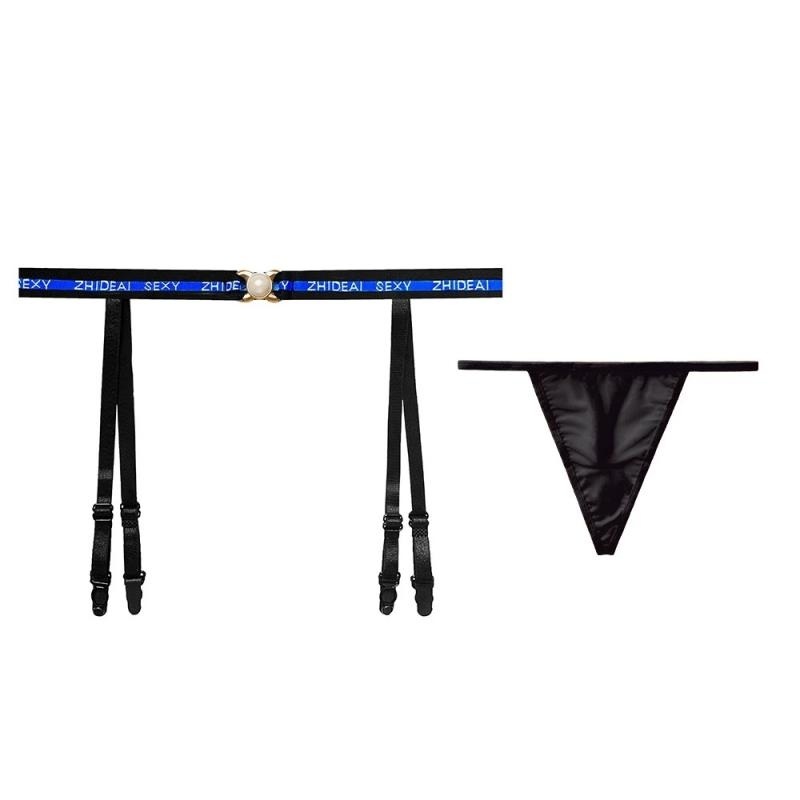 长夜漫漫情趣内衣字母吊带袜黑丝诱惑性感美腿吊袜带过膝袜女9006高清大图