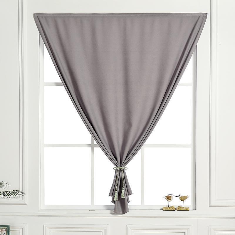 家柏饰(CORATED)出租房魔术粘贴窗帘免打孔安装卧室宿舍飘窗简约北欧风遮光窗帘布 灰色雪芙妮 宽120*高200cm一片魔术贴