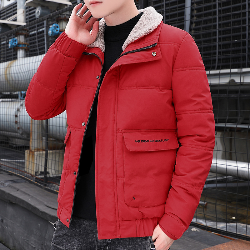 baluoshang棉衣男士外套秋冬季2020新款冬天加厚棉袄子毛领羽绒棉服