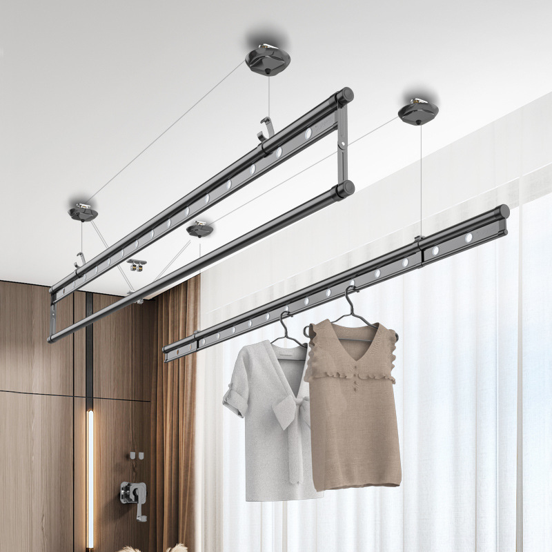 金贵夫人升降手摇晾衣杆三杆自动家用凉衣架被子晒衣架24米