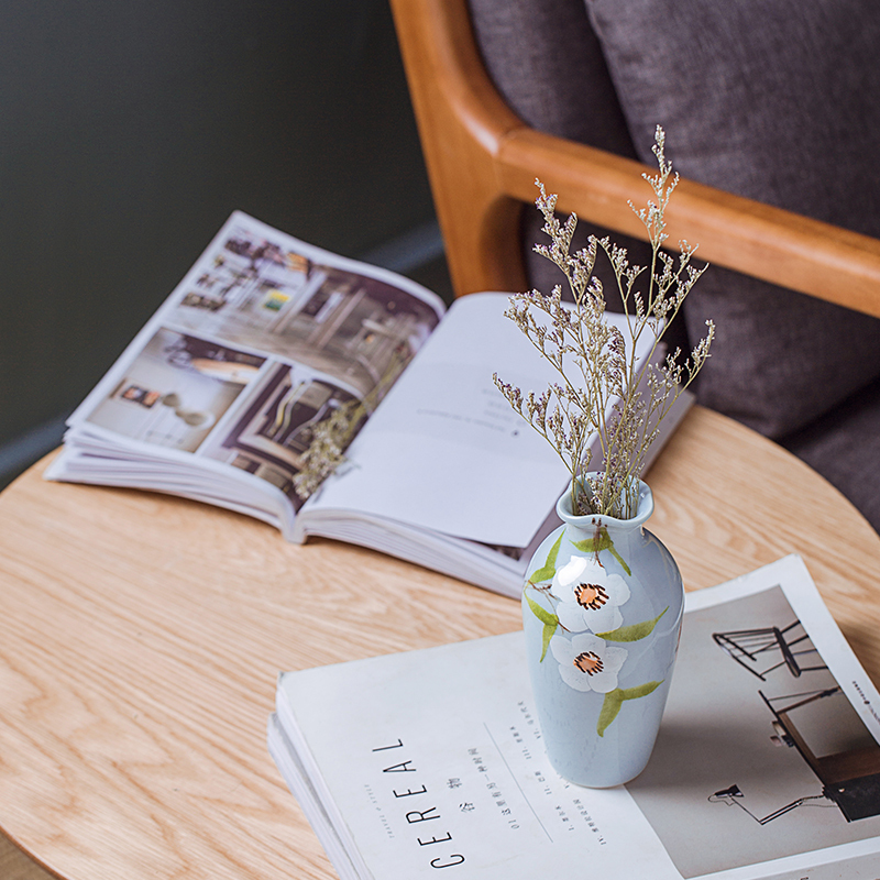 景德镇陶瓷小花瓶客厅家居现代轻奢网红插花器干花北欧摆件装饰品