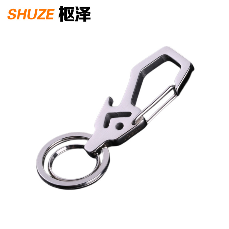 枢泽 不锈钢钥匙扣 8.2*3.2CM 个高清大图