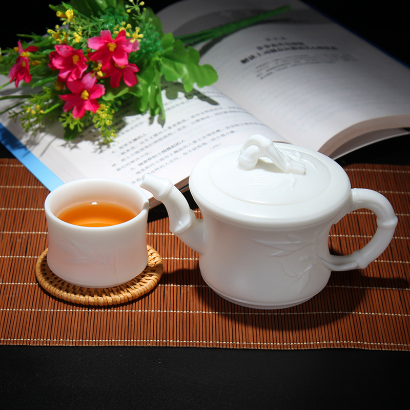 德化白瓷茶杯玉瓷杯陶瓷杯子家用个人杯主人杯单杯功夫茶具小茶杯知足