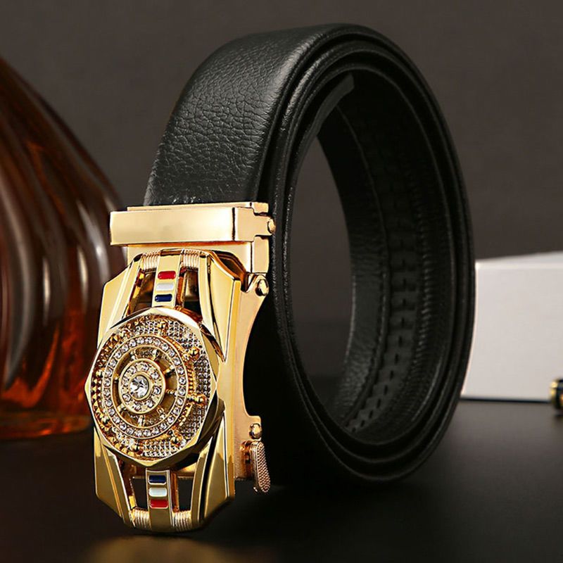 [断裂换新]男士皮带新款青年时尚商务自动扣腰带休闲套装男装 17#银s