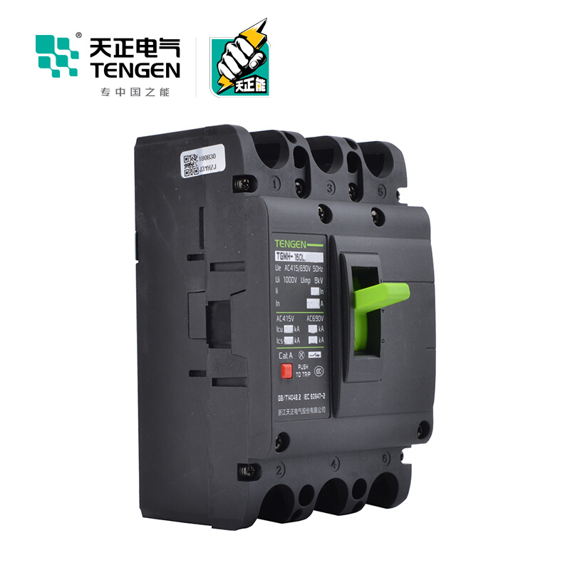 天正电气瑞彩TGMH-160 空气开关 35KA 80A 3P手动固定式配保护 330023100018 塑壳断路器
