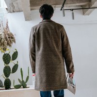 韦斯普 2019春季新款文艺港风男士中长款呢子夹克男高品质男装外套X8811