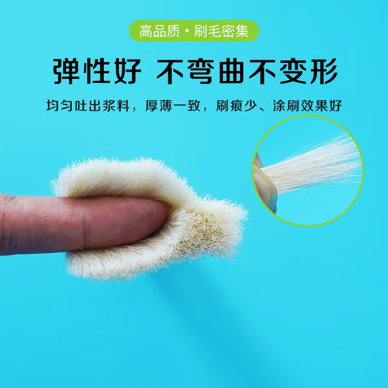 CHAHUA 2寸优质小羊毛刷子 乳胶漆内墙面漆涂料油漆刷子 墙漆刷墙工具套装 软毛扫灰除尘清洁木柄排刷 6把装高清大图