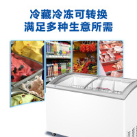 海尔展示柜339升商用卧式冰柜全冷冻超市便利店雪糕速冻柜电子温控卧式弧面玻璃门雪糕柜SC/SD-339HZ