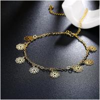 A062-A Women 18K yellow gold anklet jewelry 镀黄金色女脚链潮