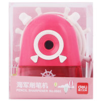 得力（deli） 0665 魔幻船舵削笔机手动卷笔刀笔刨削笔器转笔刀铅笔刀削笔刀 粉红色