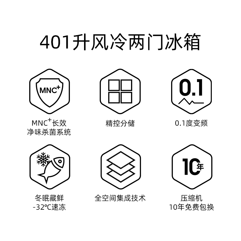 美菱双门冰箱BCD-401WPBTZ高清大图