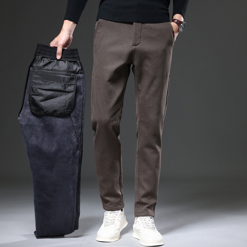 啄木鸟2025秋冬新款高端休闲长裤男士修身直筒轻商务男款休闲长裤高清大图