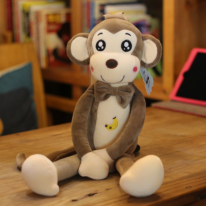 长臂猴公仔布娃娃可爱动物男孩生日女长腿小猿吊猴子毛绒玩具 棕色