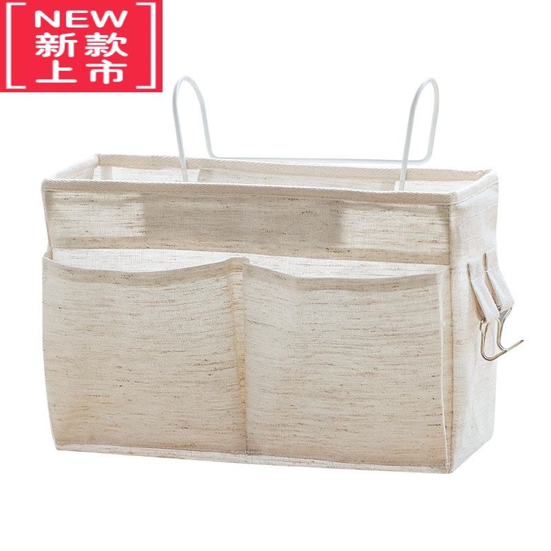 可莉允宿舍床头收纳挂袋墙上布艺置物袋学生课本存放浴室门后床边挂篮图片