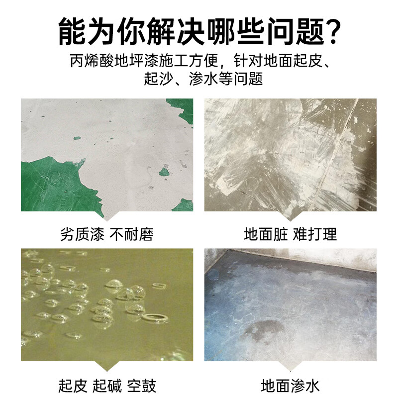 千居美 丙烯酸地坪漆 车库地平水泥地面漆非环氧自流平地板漆高清大图