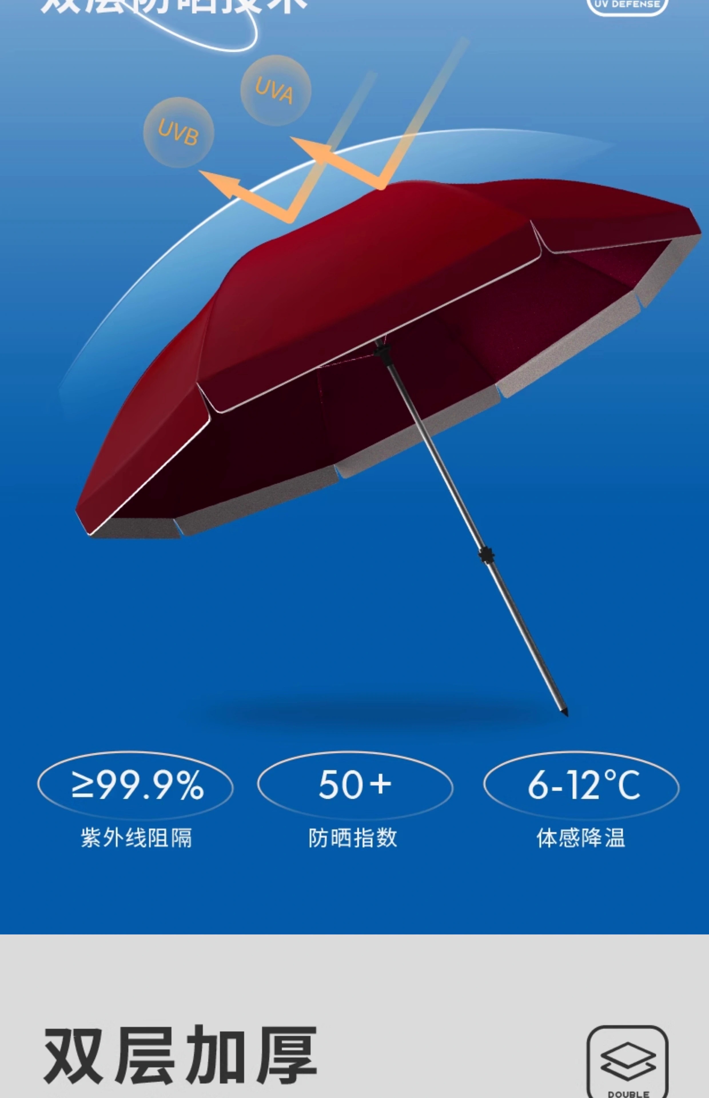 翼澜 太阳伞 3.6米 把高清大图