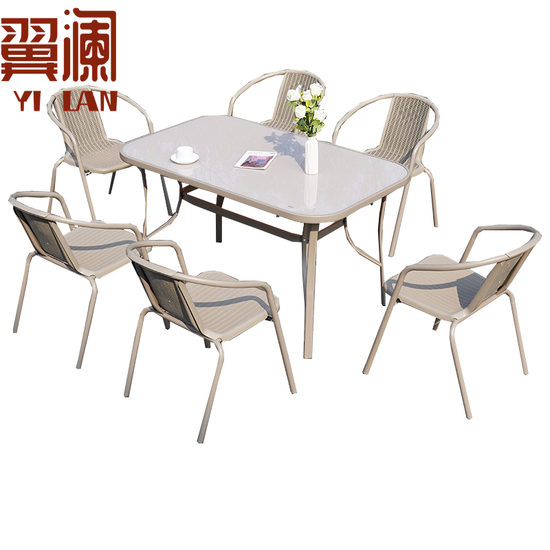 翼澜 户外桌椅 6椅 套高清大图