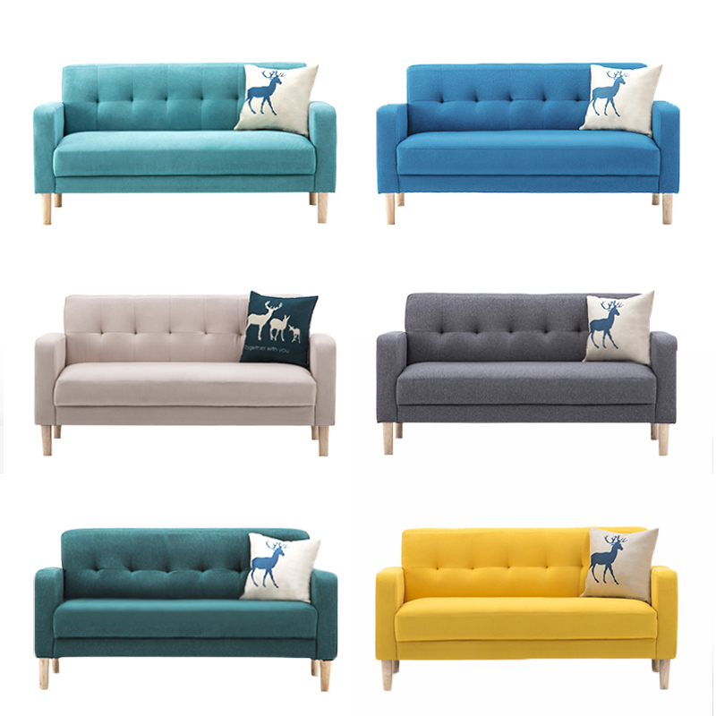 迅众 三人位沙发1740*610*730mm 小户型双人沙发北欧沙发简约现代客厅服装店沙发简易布艺沙发皮艺沙发 麻料皮艺三人位沙发颜色备注