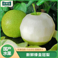 【苏鲜生】精品绿皇冠梨 新鲜水果 松脆多汁 净重4.5-5.2斤 单果250g以上