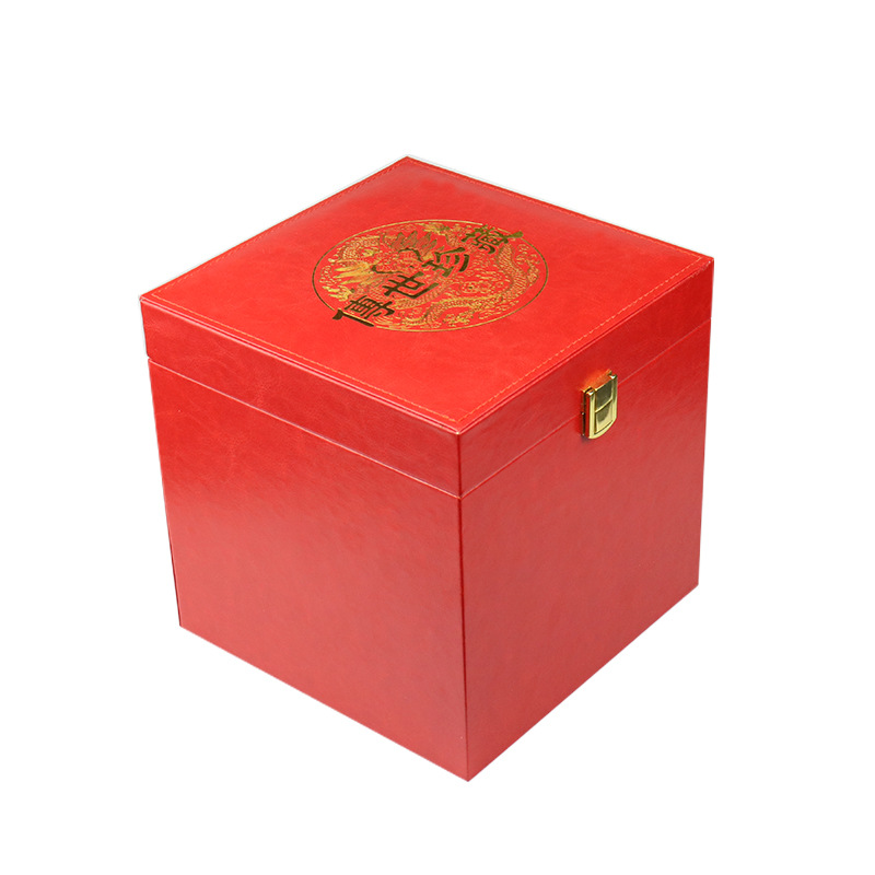 枫琅 玉玺皮盒包装盒空盒印章摆件锦盒珠宝翡翠礼品盒子文玩收纳盒