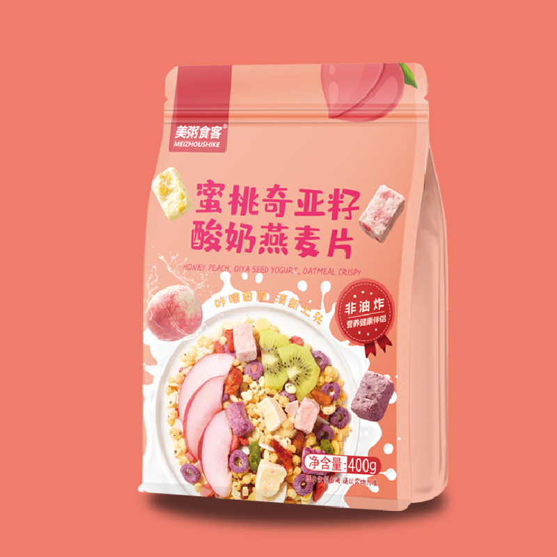美粥蜜桃奇亚籽酸奶燕麦片400g/袋 冲饮早餐营养即食谷物燕麦片代餐饱腹高清大图