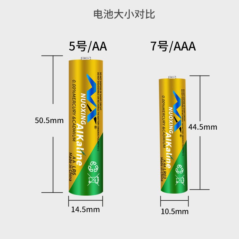 诺星碱性5号AA7号AAA电池1.5V儿童玩具风扇空调电视遥控器拍立得鼠标体重秤小手电血压仪五号七号耐用型大容量干电池