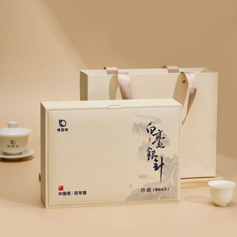 传百年茶叶 福鼎白茶白毫银针礼盒装 60g/盒(5g*12泡)高清大图