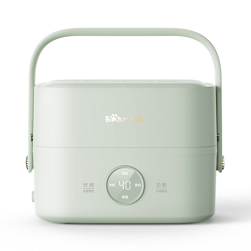 小熊电热饭盒艾绿色DFH-G16W7-P03微电脑预约定时自动蒸煮