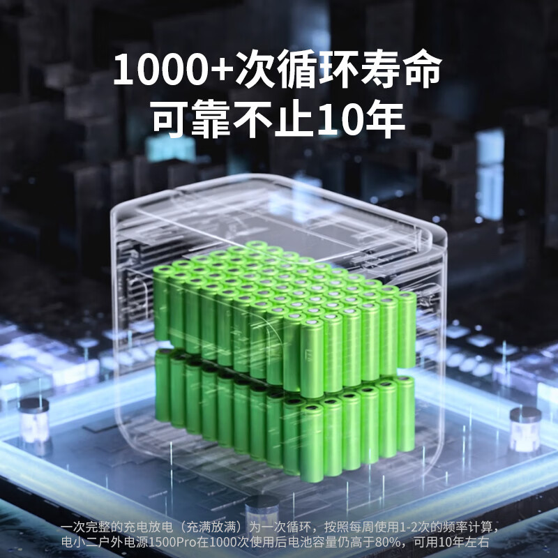 电小二 户外电源1500Pro 1800W大功率大容量220V移动电源 自驾露营备用储能电源