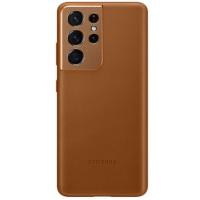 三星(SAMSUNG)Galaxy S21 Ultra 5G原装真皮保护壳 s21+手机壳真皮保护套 S21真皮后壳正品