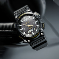 卡西欧防水运动手表男多功能情侣表AQ-S810W太阳能男表女表光能表 AQ-S810W-1B太阳能+百米防水