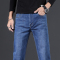 金盾(KIN DON)厚款浅色牛仔裤男秋冬季直筒宽松黑色长裤男装商务裤子冬天男士弹力男裤
