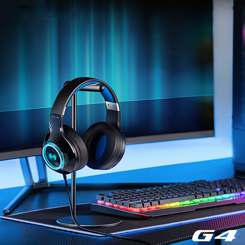 edifier漫步者hecateg4幻彩版电脑有线耳麦耳机头戴式吃鸡专用电竞