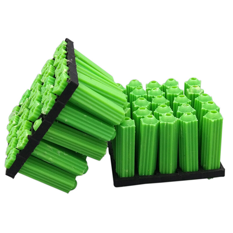 海斯迪克hkw213塑料膨胀管绿色膨胀胶塞飞机型胶粒螺丝管涨塞绿色胶粒