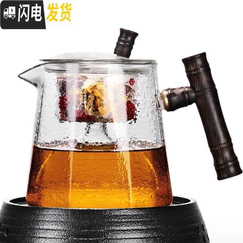 三维工匠玻璃茶壶煮茶器泡茶壶单壶可高温煮茶壶泡茶器侧把壶茶具套装家用 1玻璃品乐(两用)壶[送煮内胆]高清大图
