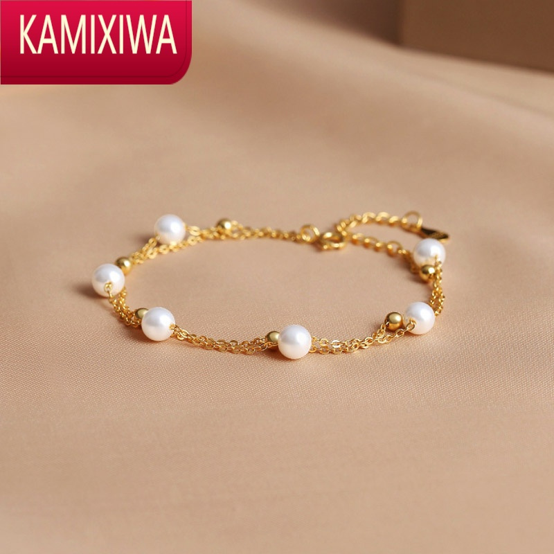 kamixiwa珍珠手链女银新款小众设计高级感饰品轻奢气质女生闺蜜手饰