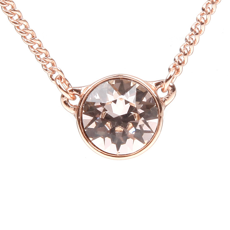 givenchy纪梵希唐嫣同款经典简约款单颗圆形仿水晶玫瑰金色女士项链