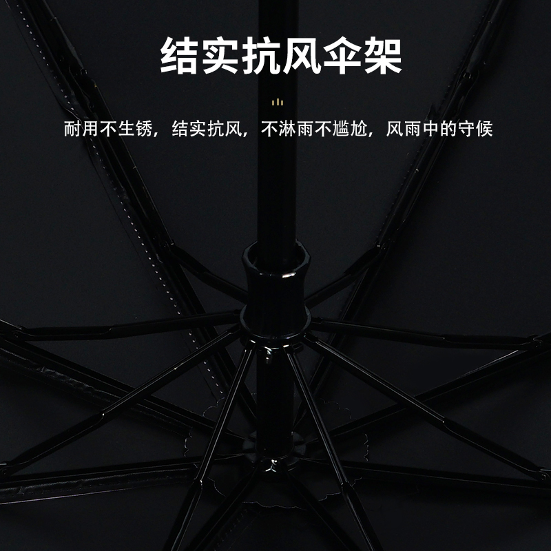 红叶三折内翻PG黑胶运动熊伞 雨伞女晴雨两用太阳伞防晒防紫外线遮阳折叠小巧便携 颜色随机-3665!高清大图