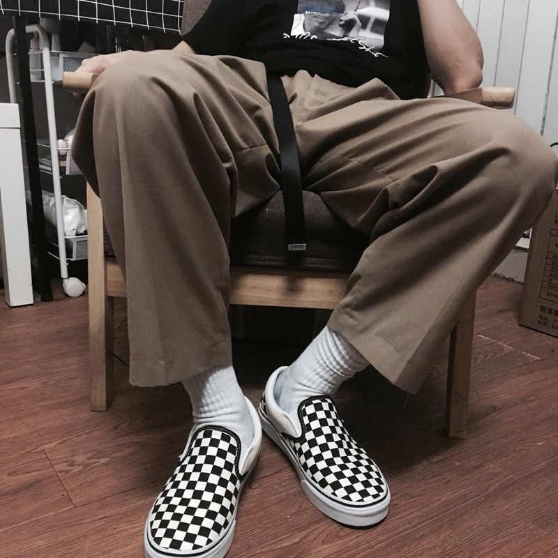 正品VANS经典黑白棋格slip on男女情侣 一脚蹬懒人帆布板鞋