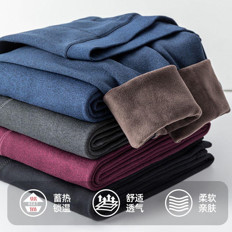 男士保暖裤加厚加绒秋裤秋冬季内穿打底衬裤毛裤线裤冬季高清大图