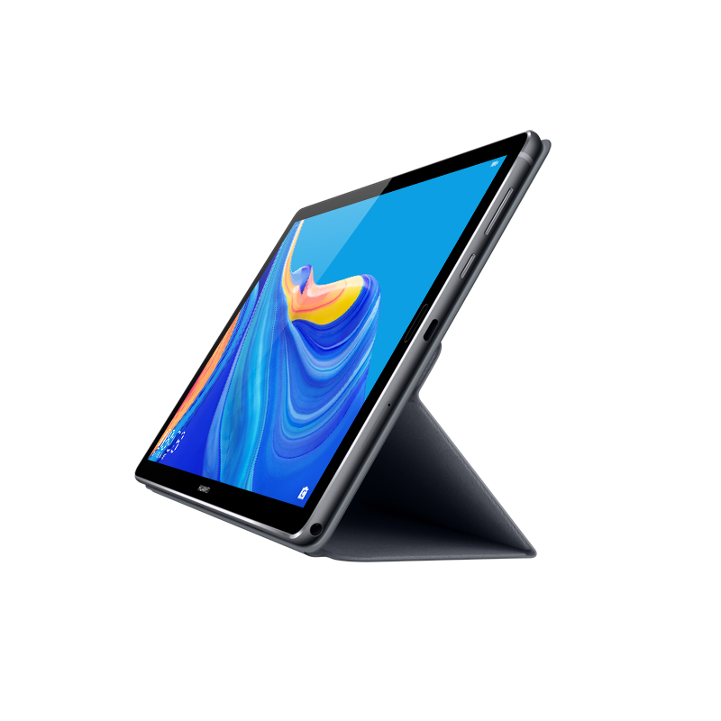华为(HUAWEI)M6平板10.8寸保护套原装磁吸智能翻盖皮套多功能支架PU保护壳 亚麻色