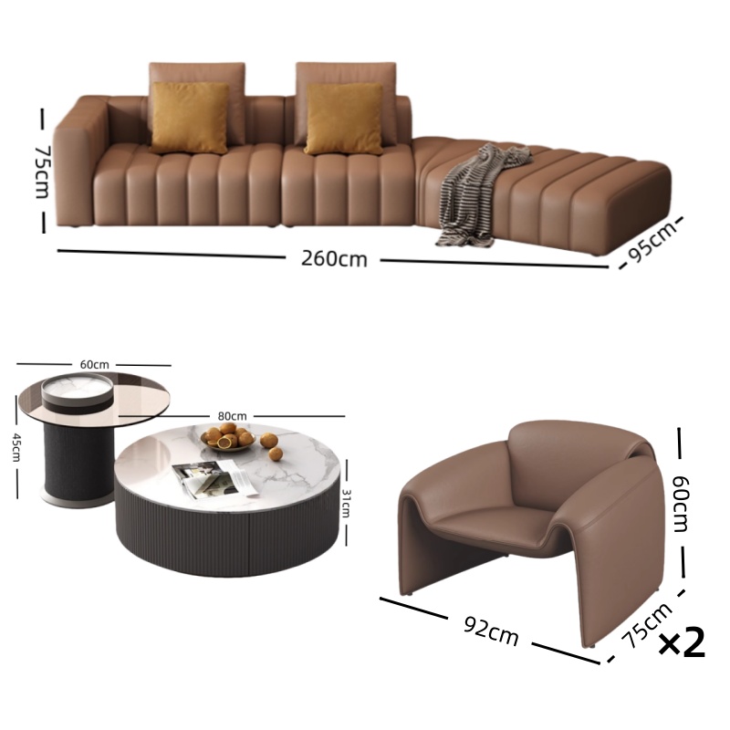 璎蕙 皮沙发沙发+茶几 套高清大图